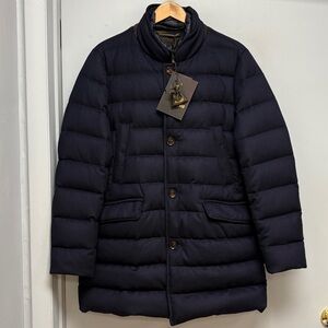 Moorer “Costanzo-LS9” Navy Wool & Cashmere Down Coat –Size 50 NWT Made in Italy